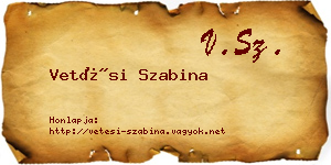 Vetési Szabina névjegykártya