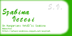 szabina vetesi business card
